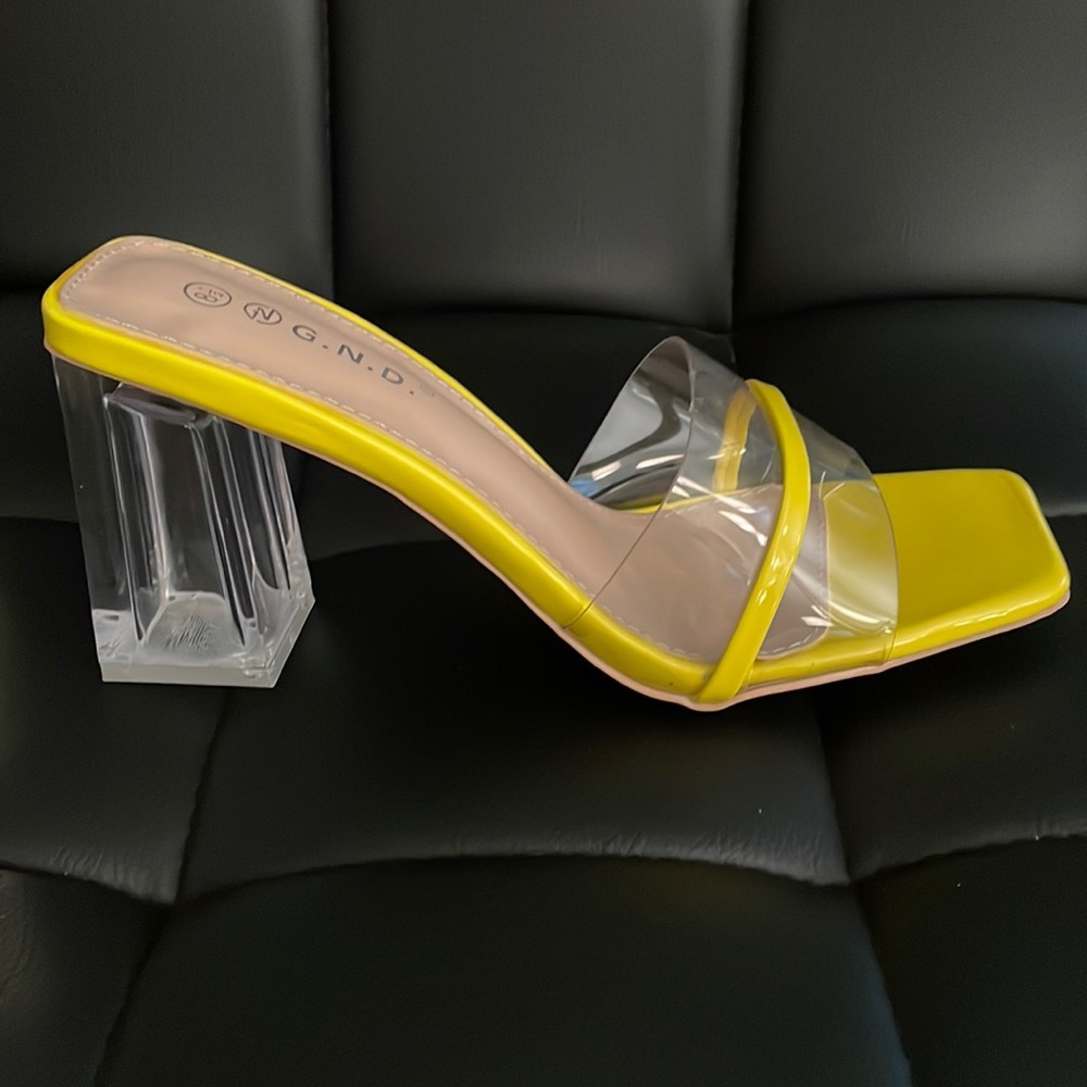 Neon Yellow Clear Heel
